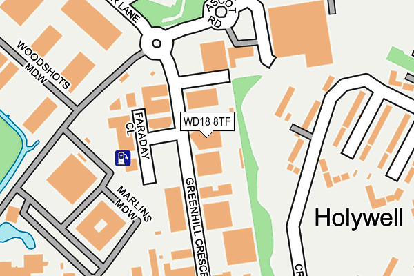 WD18 8TF map - OS OpenMap – Local (Ordnance Survey)