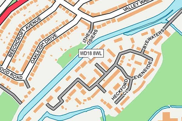 WD18 8WL map - OS OpenMap – Local (Ordnance Survey)