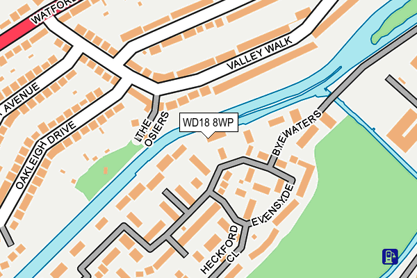 WD18 8WP map - OS OpenMap – Local (Ordnance Survey)
