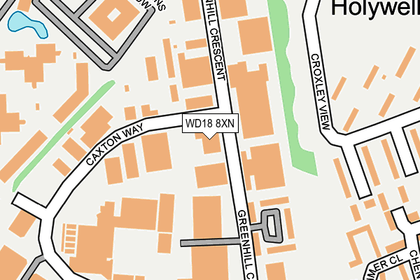 WD18 8XN map - OS OpenMap – Local (Ordnance Survey)