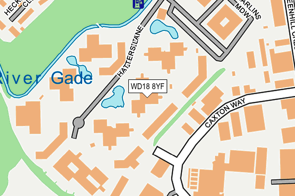 WD18 8YF map - OS OpenMap – Local (Ordnance Survey)