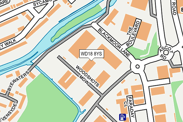 WD18 8YS map - OS OpenMap – Local (Ordnance Survey)