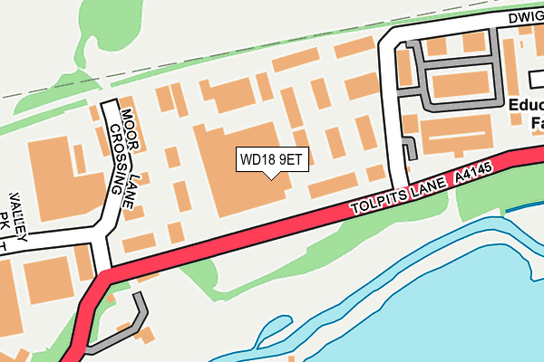 WD18 9ET map - OS OpenMap – Local (Ordnance Survey)