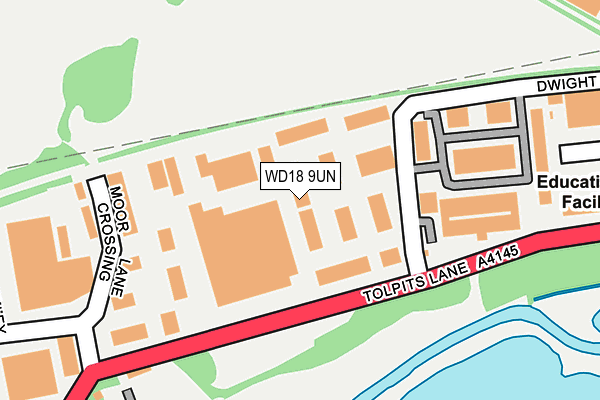 WD18 9UN map - OS OpenMap – Local (Ordnance Survey)