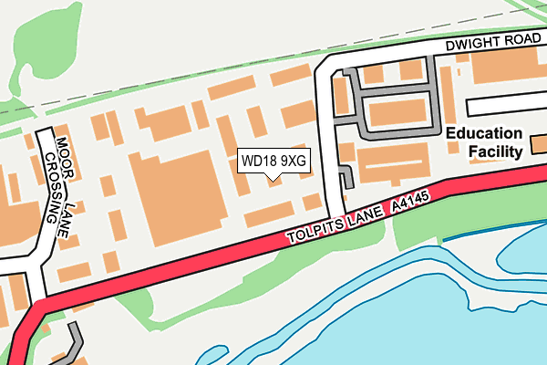 WD18 9XG map - OS OpenMap – Local (Ordnance Survey)