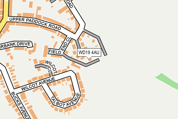 WD19 4AU map - OS OpenMap – Local (Ordnance Survey)