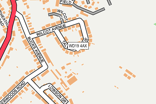 WD19 4AX map - OS OpenMap – Local (Ordnance Survey)