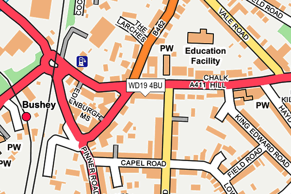 WD19 4BU map - OS OpenMap – Local (Ordnance Survey)