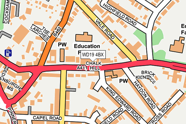 WD19 4BX map - OS OpenMap – Local (Ordnance Survey)
