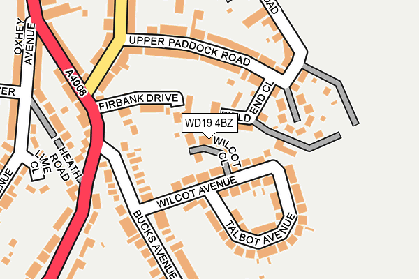 WD19 4BZ map - OS OpenMap – Local (Ordnance Survey)