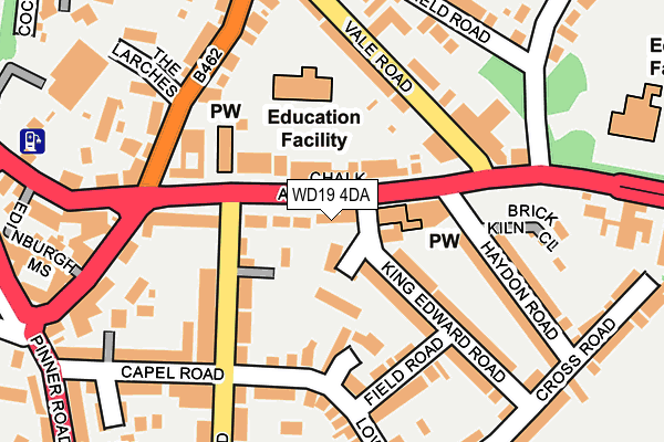 WD19 4DA map - OS OpenMap – Local (Ordnance Survey)
