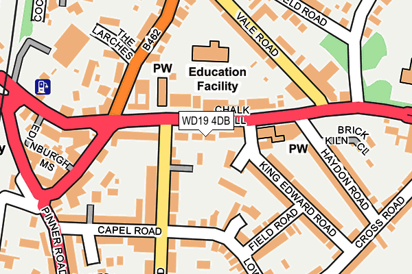 WD19 4DB map - OS OpenMap – Local (Ordnance Survey)