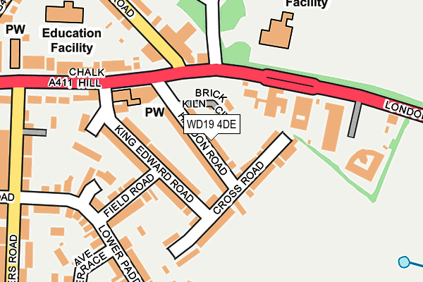 WD19 4DE map - OS OpenMap – Local (Ordnance Survey)
