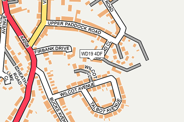 WD19 4DF map - OS OpenMap – Local (Ordnance Survey)
