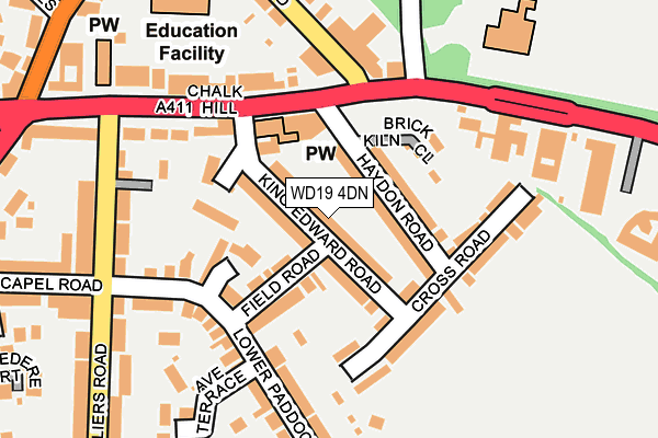 WD19 4DN map - OS OpenMap – Local (Ordnance Survey)
