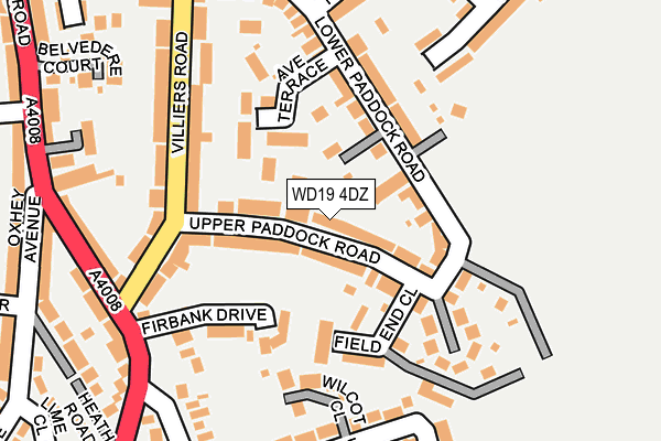 WD19 4DZ map - OS OpenMap – Local (Ordnance Survey)