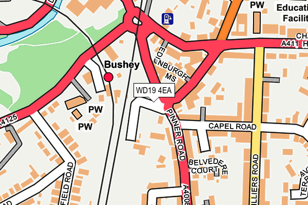 WD19 4EA map - OS OpenMap – Local (Ordnance Survey)