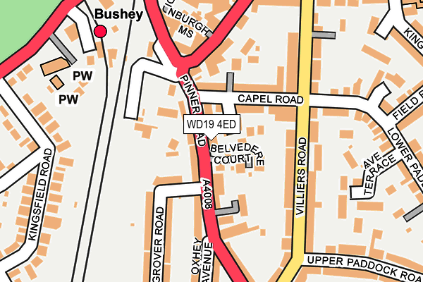 WD19 4ED map - OS OpenMap – Local (Ordnance Survey)