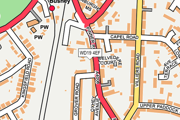 WD19 4EF map - OS OpenMap – Local (Ordnance Survey)