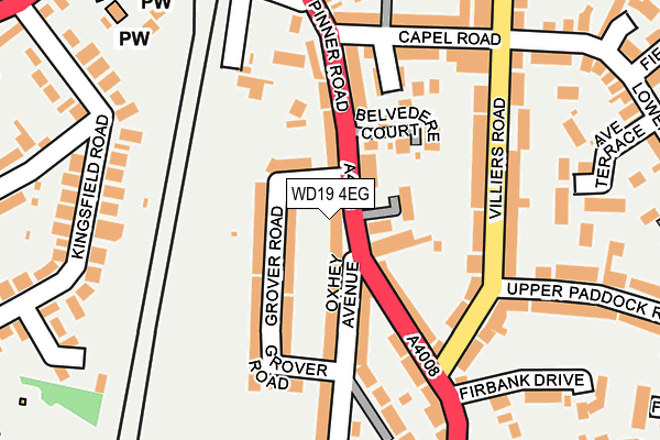 WD19 4EG map - OS OpenMap – Local (Ordnance Survey)