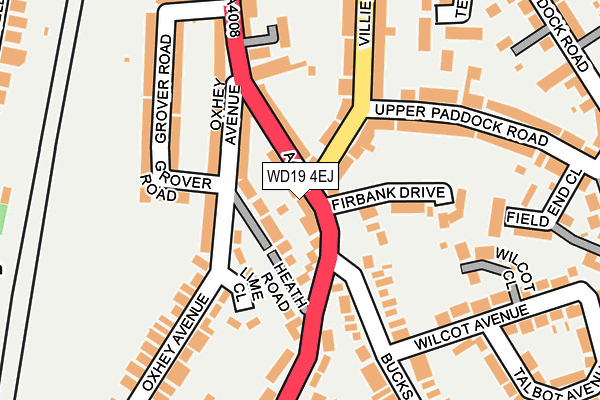 WD19 4EJ map - OS OpenMap – Local (Ordnance Survey)