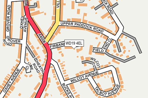 WD19 4EL map - OS OpenMap – Local (Ordnance Survey)