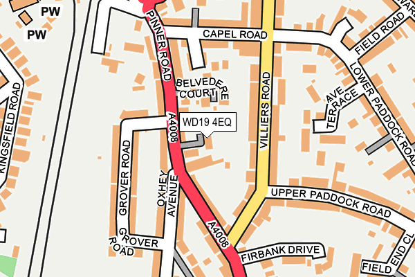 WD19 4EQ map - OS OpenMap – Local (Ordnance Survey)
