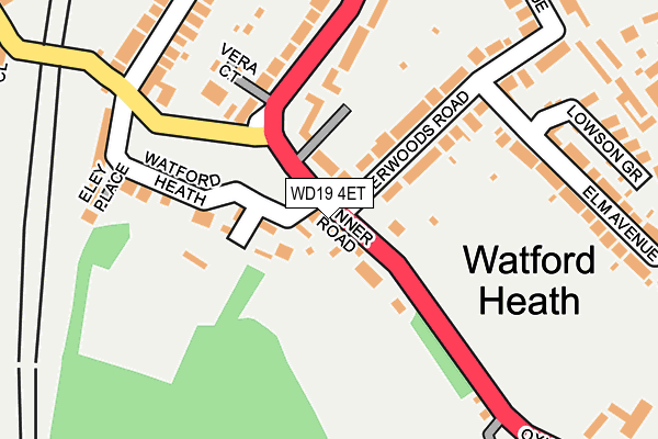 WD19 4ET map - OS OpenMap – Local (Ordnance Survey)
