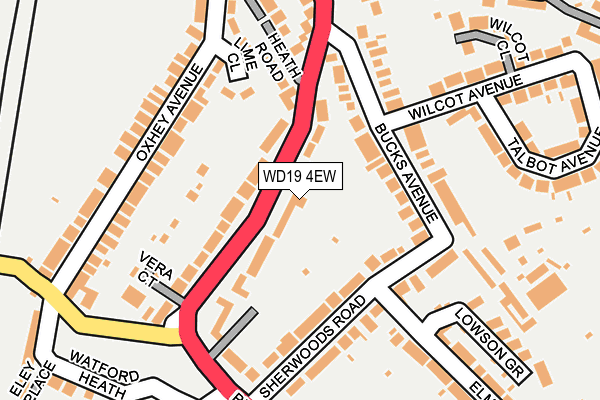 WD19 4EW map - OS OpenMap – Local (Ordnance Survey)