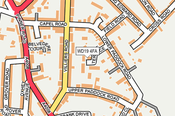 WD19 4FA map - OS OpenMap – Local (Ordnance Survey)