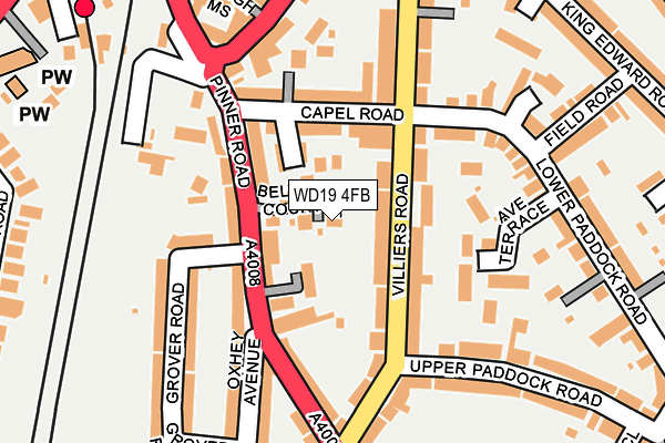 WD19 4FB map - OS OpenMap – Local (Ordnance Survey)