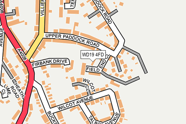 WD19 4FD map - OS OpenMap – Local (Ordnance Survey)
