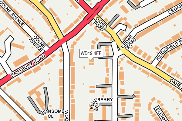 WD19 4FF map - OS OpenMap – Local (Ordnance Survey)