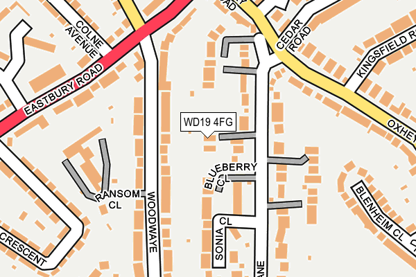 WD19 4FG map - OS OpenMap – Local (Ordnance Survey)