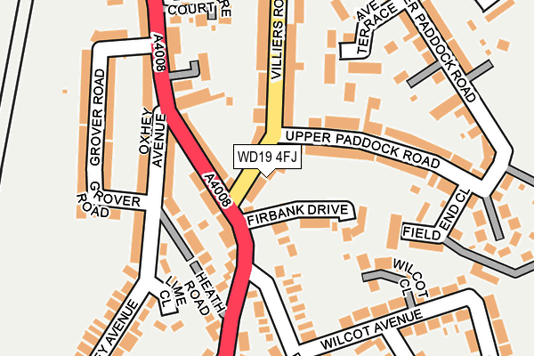 WD19 4FJ map - OS OpenMap – Local (Ordnance Survey)