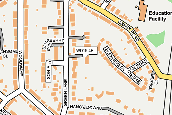 WD19 4FL map - OS OpenMap – Local (Ordnance Survey)