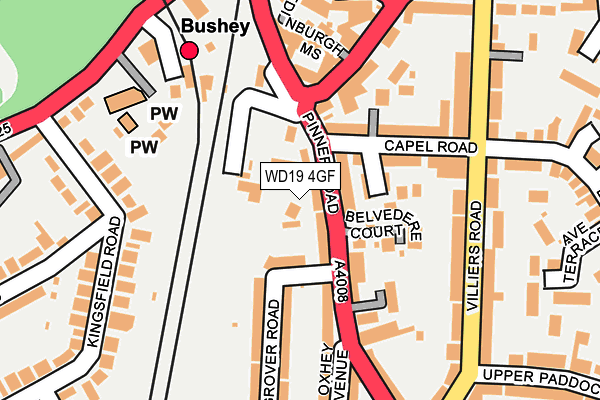 WD19 4GF map - OS OpenMap – Local (Ordnance Survey)