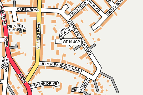 WD19 4GP map - OS OpenMap – Local (Ordnance Survey)