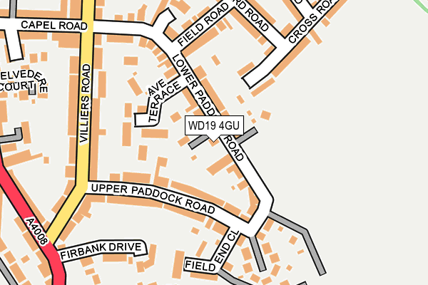 WD19 4GU map - OS OpenMap – Local (Ordnance Survey)