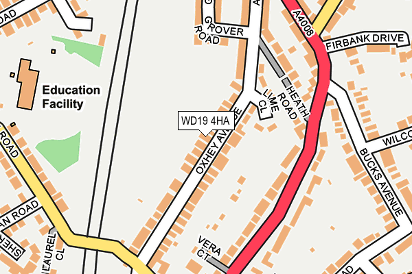 WD19 4HA map - OS OpenMap – Local (Ordnance Survey)