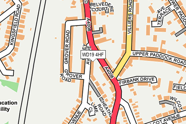 WD19 4HF map - OS OpenMap – Local (Ordnance Survey)