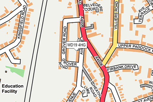 WD19 4HG map - OS OpenMap – Local (Ordnance Survey)