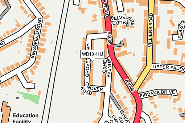 WD19 4HJ map - OS OpenMap – Local (Ordnance Survey)