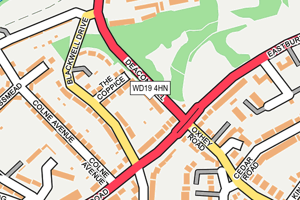 WD19 4HN map - OS OpenMap – Local (Ordnance Survey)