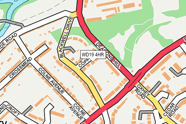 WD19 4HR map - OS OpenMap – Local (Ordnance Survey)