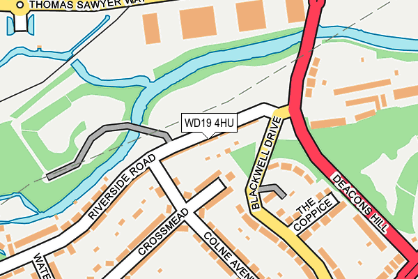 WD19 4HU map - OS OpenMap – Local (Ordnance Survey)