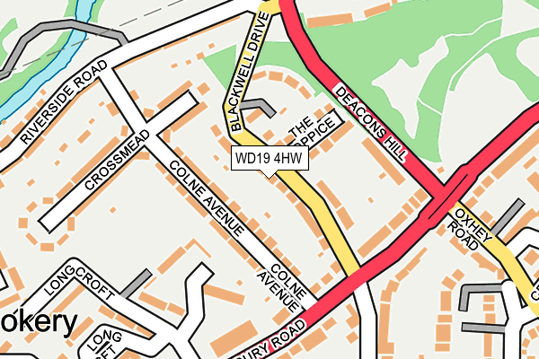 WD19 4HW map - OS OpenMap – Local (Ordnance Survey)