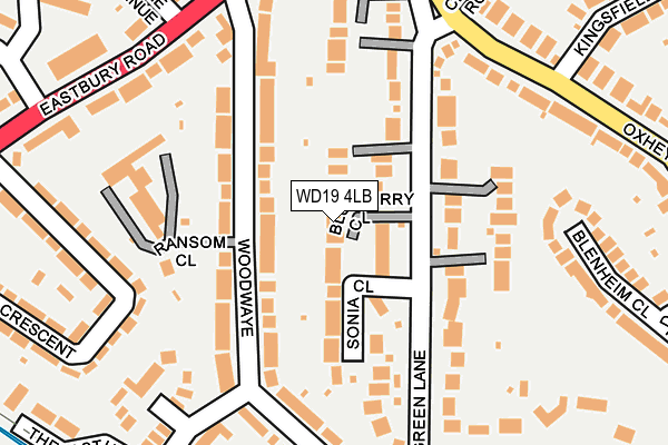 WD19 4LB map - OS OpenMap – Local (Ordnance Survey)