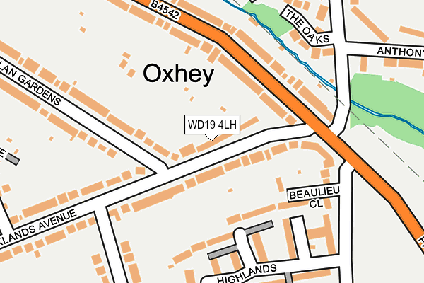 WD19 4LH map - OS OpenMap – Local (Ordnance Survey)