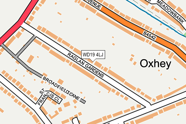 WD19 4LJ map - OS OpenMap – Local (Ordnance Survey)